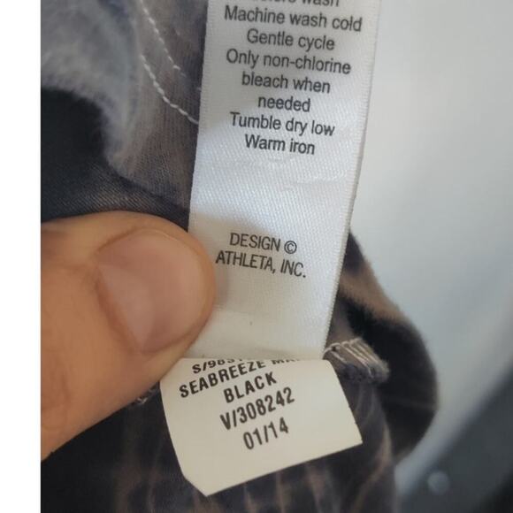 Athleta Maxi Dress Tie-Dye Black High-Low Size Small Sleeveless Inner Bra - Picture 4 of 6